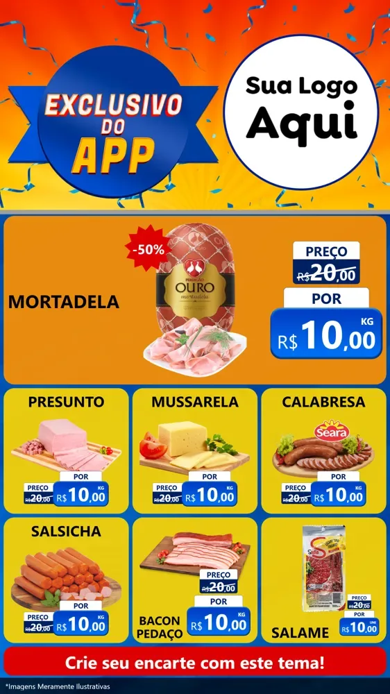 Modelo de Rede Social para Stories com o tema Exclusivo do Aplicativo para Frios e Laticínios