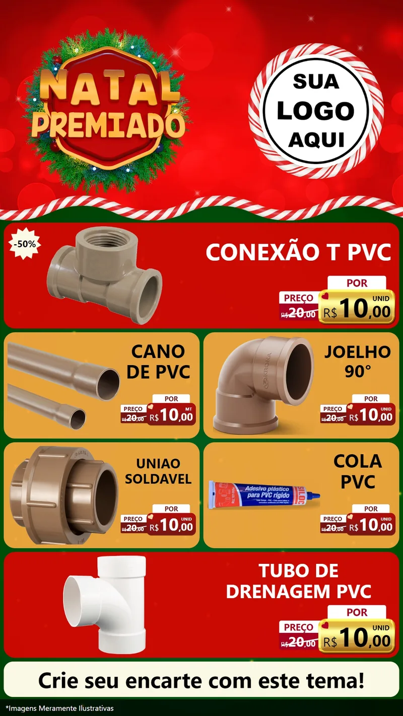 Modelo de TV para TV Vertical com o tema Natal Premiado para Tubos e conexões