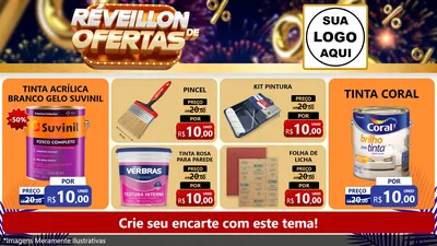Modelo de TV para TV Horizontal com o tema Réveillon de Ofertas para Tintas e Ferramentas