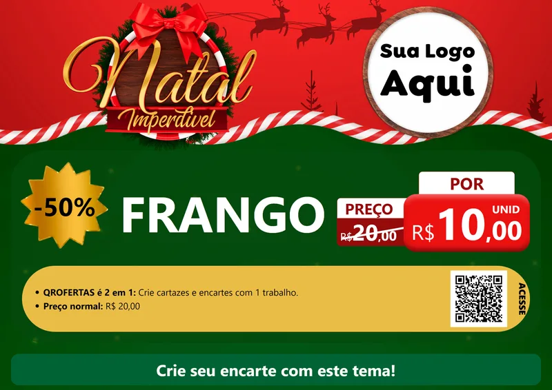 Modelo de Cartaz para Cartaz A4 Horizontal com o tema Natal Imperdível para Assados