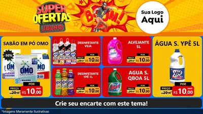 Modelo de TV para TV Horizontal com o tema Super Ofertas Julho para Produtos de Limpeza