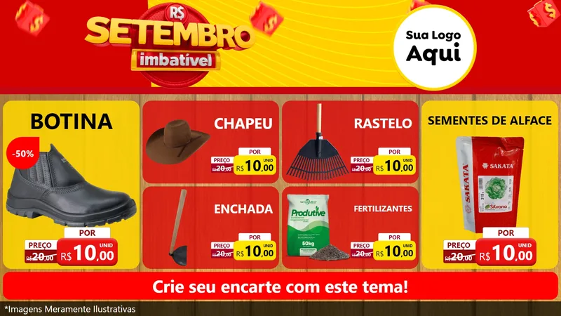 Modelo de TV para TV Horizontal com o tema Setembro Imbatível para Agropecuária