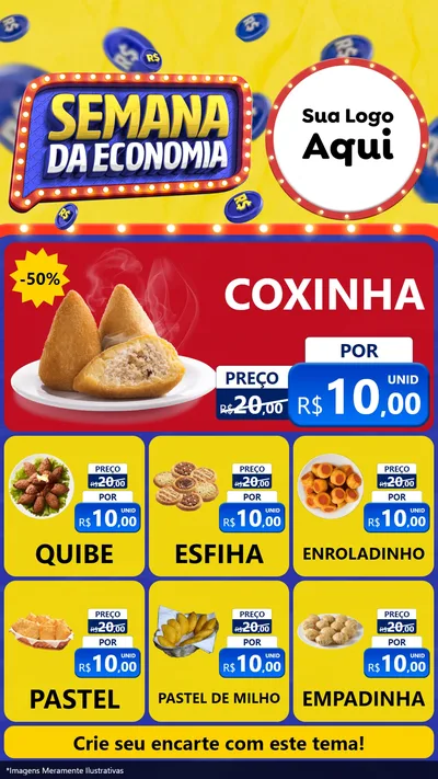 Modelo de Rede Social para Stories com o tema Semana da Economia para Salgadaria