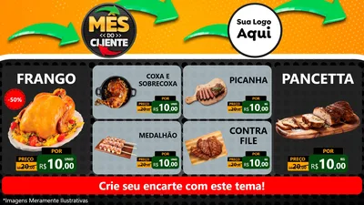 Modelo de TV para TV Horizontal com o tema Mês do Cliente para Assados