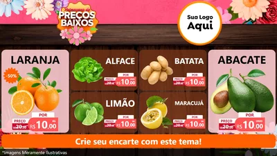 Modelo de TV para TV Horizontal com o tema Primavera de Preços Baixos para Hortifrúti