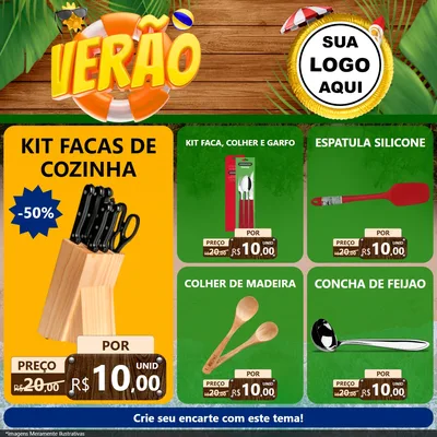 Modelo de Rede Social para Feed Facebook com o tema Verão para Utilidades Domésticas
