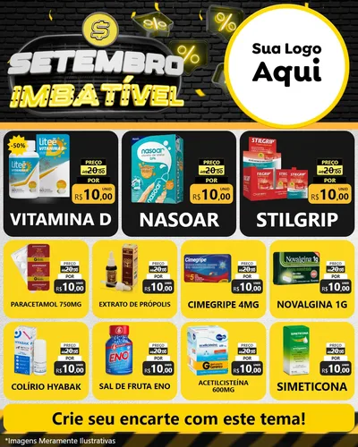 Modelo de Rede Social para Feed Instagram com o tema Setembro Imbatível para Farmácia