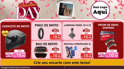 Modelo de TV para TV Horizontal com o tema Valentine's Day para Moto peças