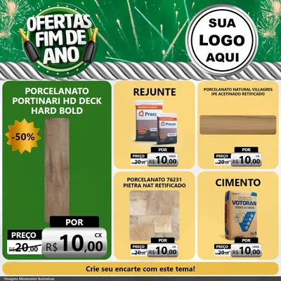 Modelo de Rede Social para Feed Facebook com o tema Ofertas Fim de Ano para Pisos e revestimentos