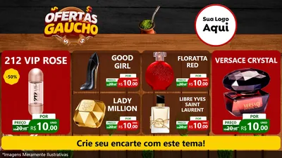 Modelo de TV para TV Horizontal com o tema Ofertas Dia do Gaúcho para Perfumes