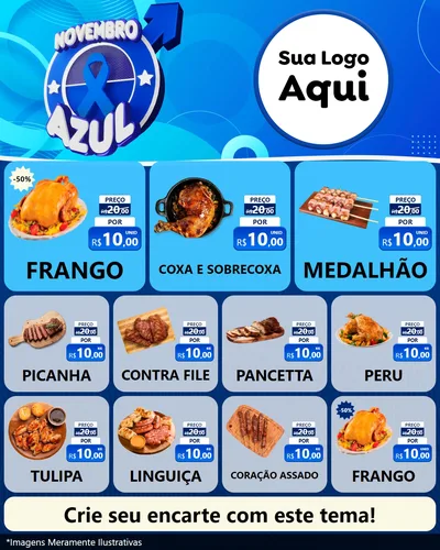 Modelo de Rede Social para Feed Instagram com o tema Novembro Azul para Assados