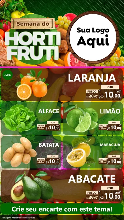 Modelo de TV para TV Vertical com o tema Semana do Hortifrúti para Hortifrúti