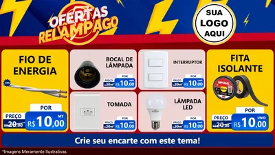 Modelo de TV para TV Horizontal com o tema Ofertas Relâmpago para Materiais Elétricos