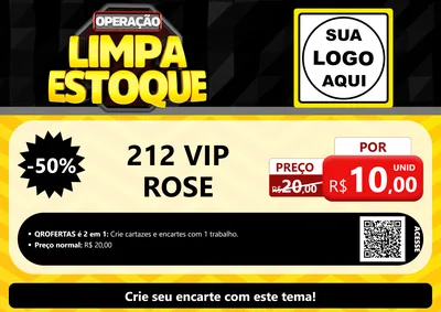Modelo de Cartaz para Cartaz A4 Horizontal com o tema Operação Limpa Estoque para Perfumes