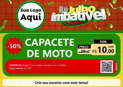 Modelo de Cartaz para Cartaz A4 Horizontal com o tema Julho Imbatível para Moto peças