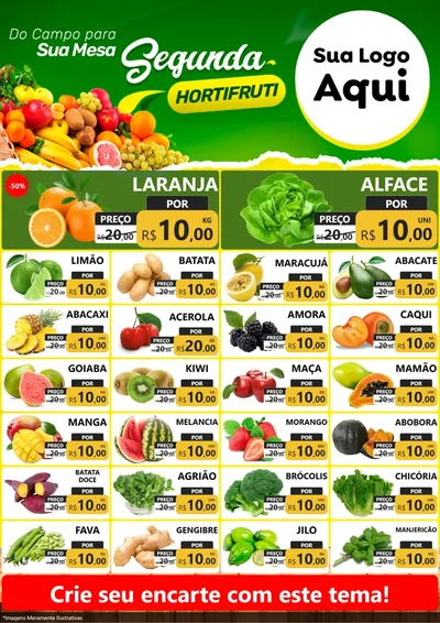 Modelo de Encarte para Encarte A4 Vertical com o tema Segunda hortifruti para Hortifrúti