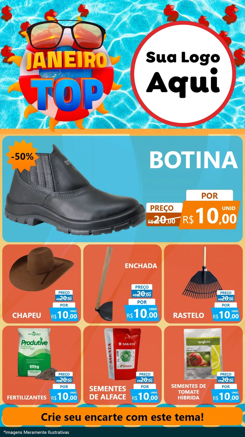 Modelo de Rede Social para Stories com o tema Janeiro Top para Agropecuária
