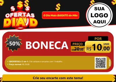 Modelo de Cartaz para Cartaz A4 Horizontal com o tema Ofertas Dia D para Brinquedos