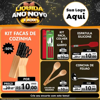 Modelo de Rede Social para Feed Facebook com o tema Liquida Ano Novo É Aqui! para Utilidades Domésticas