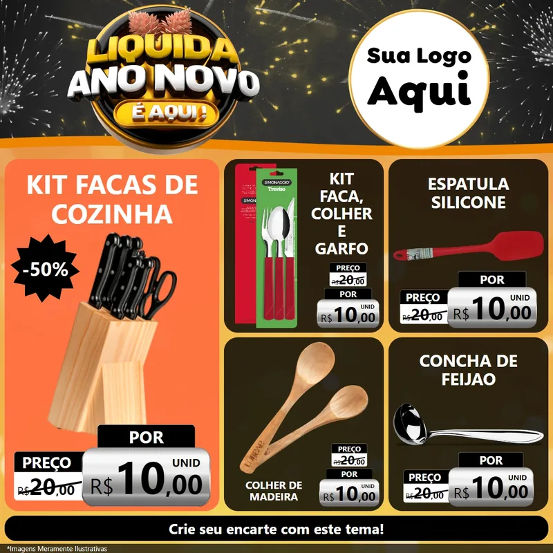 Modelo de Rede Social para Feed Facebook com o tema Liquida Ano Novo É Aqui! para Utilidades Domésticas
