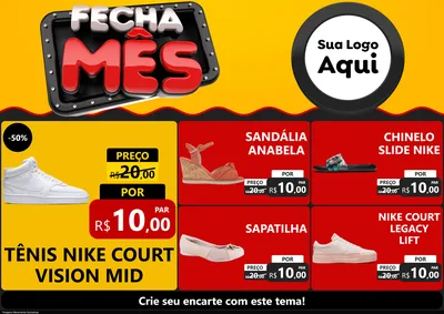 Modelo de Encarte para Encarte A4 Horizontal com o tema Fecha Mês para Calçados
