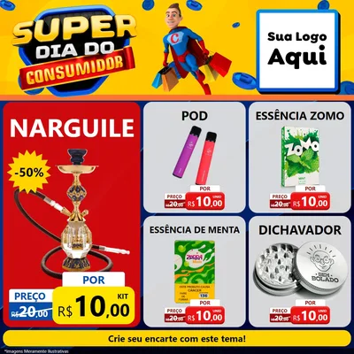 Modelo de Rede Social para Feed Facebook com o tema Super Dia do Consumidor para Tabacaria