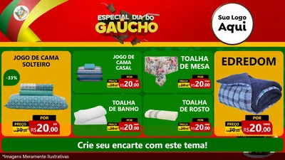 Modelo de TV para TV Horizontal com o tema Especial Dia do Gaúcho para Cama, Mesa e Banho