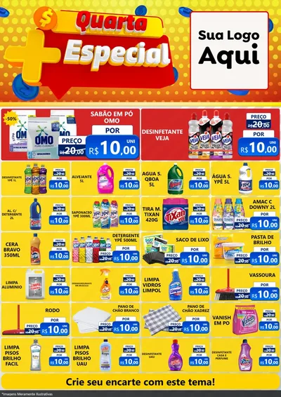 Modelo de Encarte para Encarte A4 Vertical com o tema Quarta Mais Especial para Produtos de Limpeza
