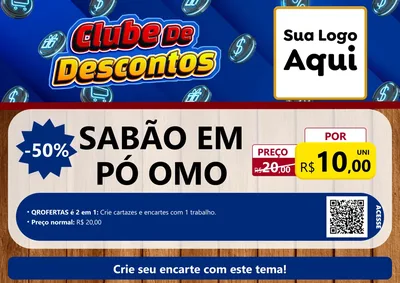 Modelo de Cartaz para Cartaz A4 Horizontal com o tema Clube de Descontos para Produtos de Limpeza