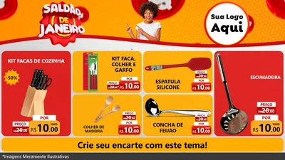 Modelo de TV para TV Horizontal com o tema Saldão de Janeiro para Utilidades Domésticas