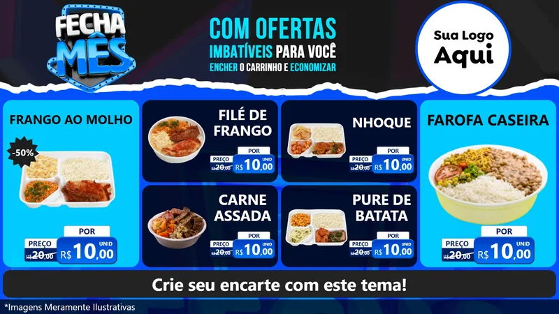 Modelo de TV para TV Horizontal com o tema Fecha Mês para Restaurante