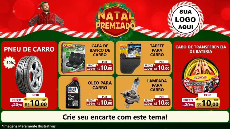 Modelo de TV para TV Horizontal com o tema Natal Premiado para Auto peças