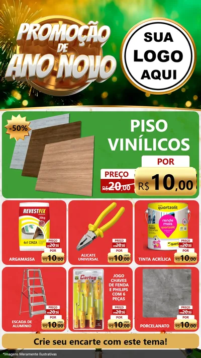 Modelo de Rede Social para Stories com o tema Promoção de Ano Novo para Material para Construção