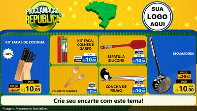 Modelo de TV para TV Horizontal com o tema Proclamação da República para Utilidades Domésticas