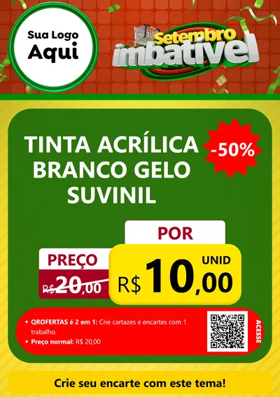 Modelo de Cartaz para Cartaz A4 Vertical com o tema Setembro Imbatível para Tintas e Ferramentas
