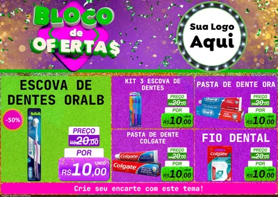 Modelo de Encarte para Encarte A4 Horizontal com o tema Bloco de Ofertas para Higiene Pessoal