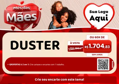 Modelo de Cartaz para Cartaz A4 Horizontal com o tema Mês das Mães para Concessionaria de Carros