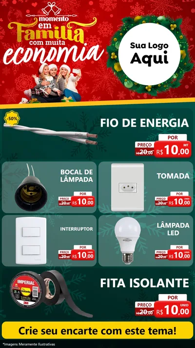 Modelo de TV para TV Vertical com o tema Momento em Família (Natal) para Materiais Elétricos