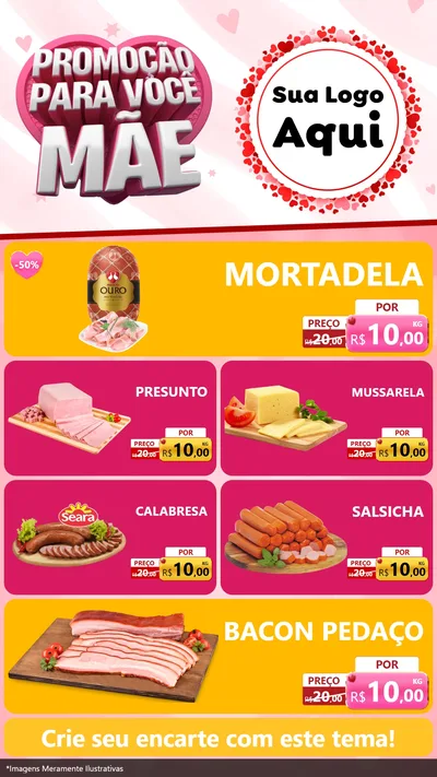 Modelo de TV para TV Vertical com o tema Promoção Para Você Mãe para Frios e Laticínios