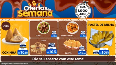 Modelo de TV para TV Horizontal com o tema Ofertas da Semana - Páscoa para Salgadaria