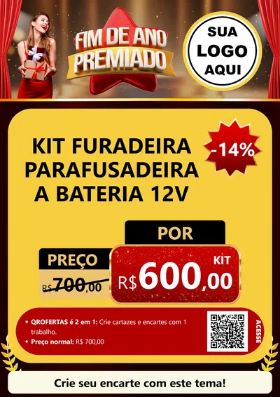 Modelo de Cartaz para Cartaz A4 Vertical com o tema Fim de Ano Premiado para Maquinas e Ferramentas