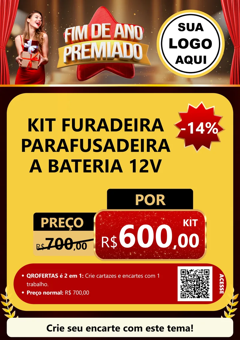 Modelo de Cartaz para Cartaz A4 Vertical com o tema Fim de Ano Premiado para Maquinas e Ferramentas