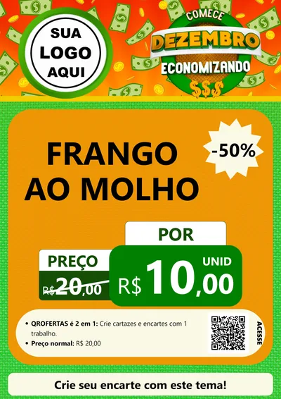 Modelo de Cartaz para Cartaz A4 Vertical com o tema Comece Dezembro Economizando para Restaurante
