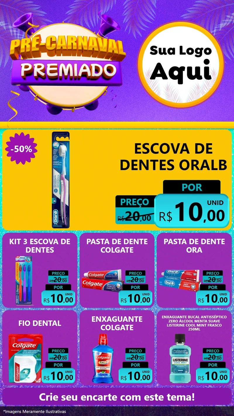 Modelo de Rede Social para Stories com o tema Pré-Carnaval Premiado para Higiene Pessoal