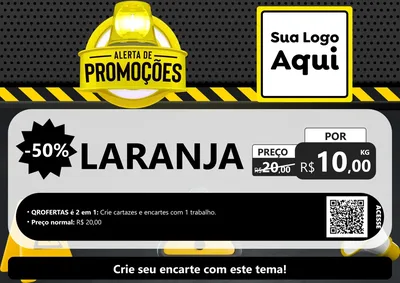 Modelo de Cartaz para Cartaz A4 Horizontal com o tema Alerta de Promoções para Hortifrúti