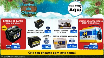 Modelo de TV para TV Horizontal com o tema Festival de Ofertas - Inverno para Baterias Elétricas