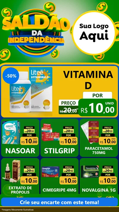 Modelo de Rede Social para Stories com o tema Saldão da Indepêndencia para Farmácia