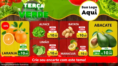 Modelo de TV para TV Horizontal com o tema Terça Verde para Hortifrúti