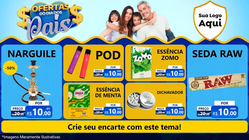 Modelo de TV para TV Horizontal com o tema Ofertas do Dia dos Pais para Tabacaria