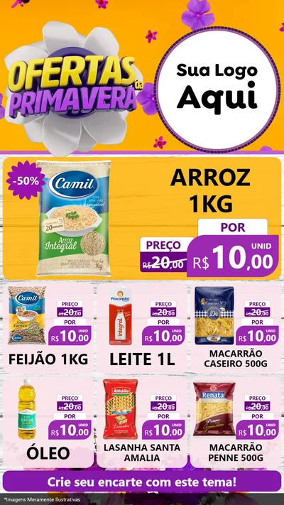 Modelo de Rede Social para Stories com o tema Ofertas Da Primavera para Supermercado